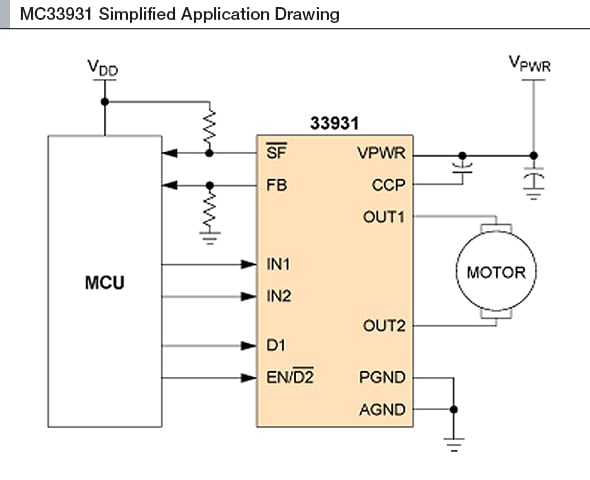 MC33931 Simplified Application Drawing