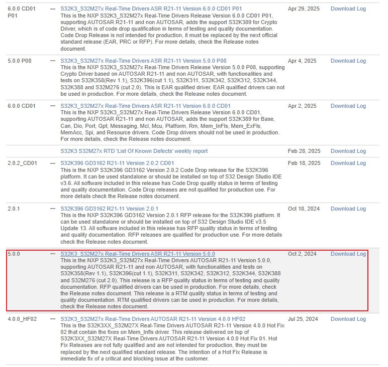S32K396 Download Development Package