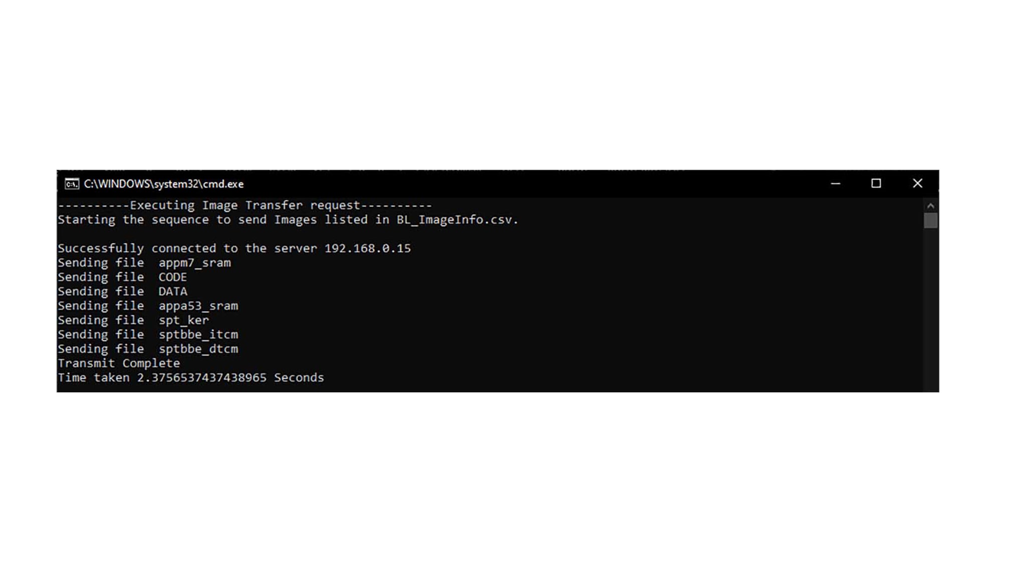 Example of Batch File Execution