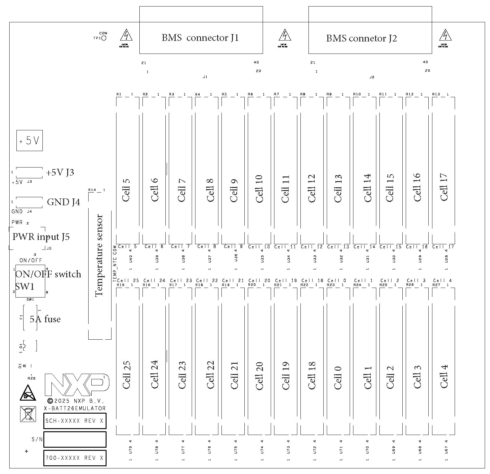 Figure 2. BATT26EMULATOR Board Elements
