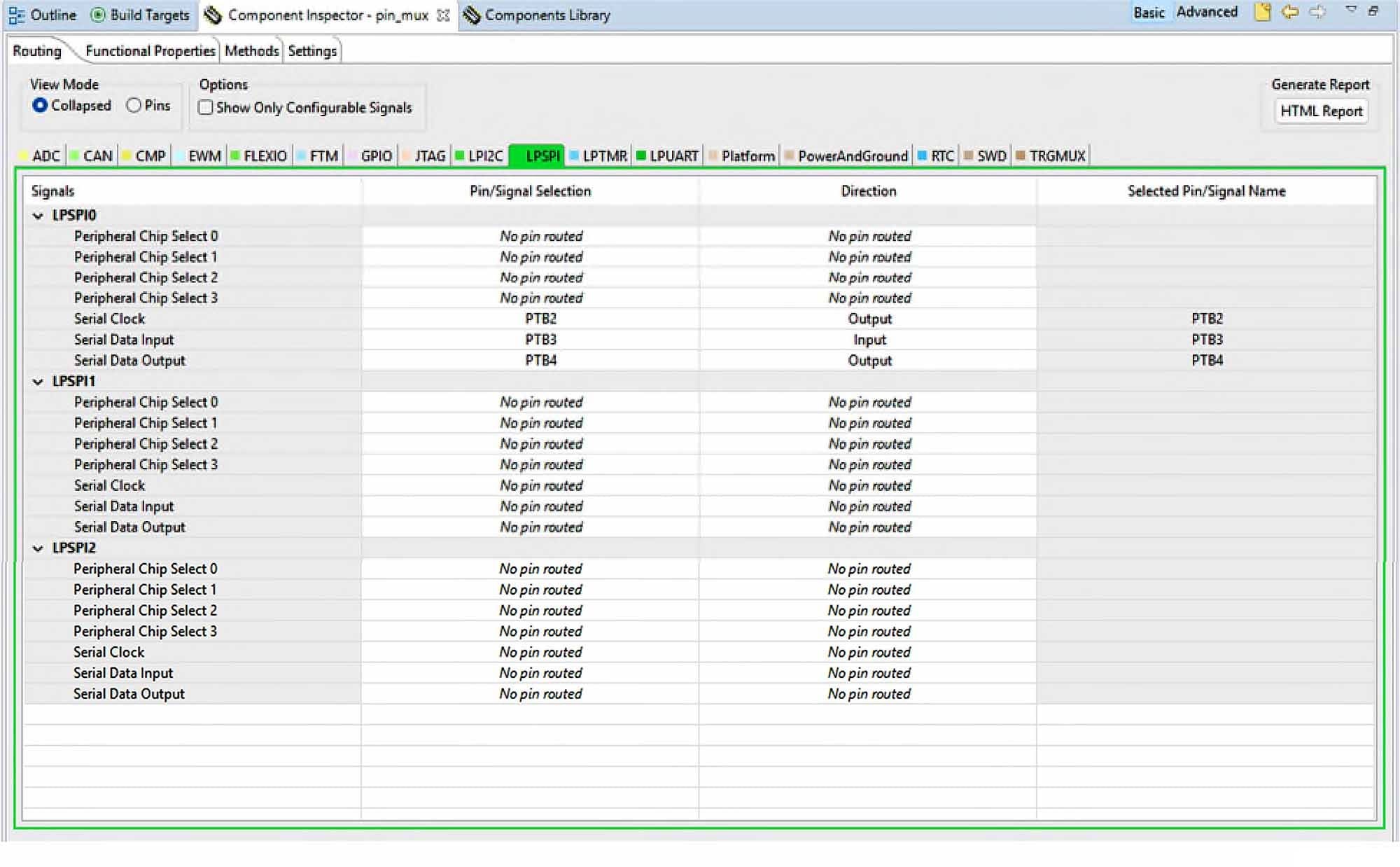 Figure 10. PinMux Component in S32DS Project