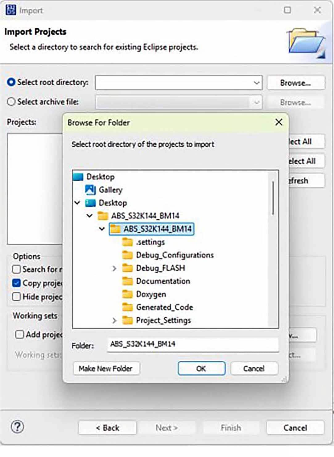 Figure 3. Importing an Example Project (b)