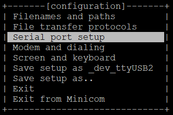 Figure 8: Choose Serial port setup