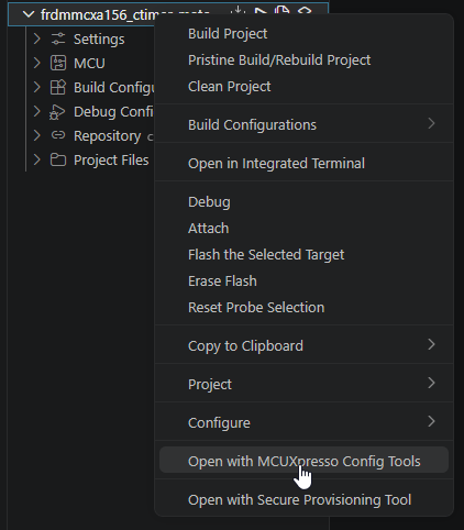 MCUX VS Code: Modify SDK - Step 8