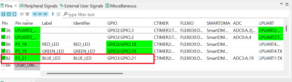 Use MCUXpresso IDE Pins Tools - step 2