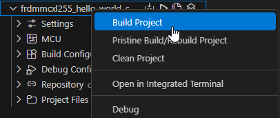 Build and Flash Application Using MCUXpresso for VS Code IDE - step 9