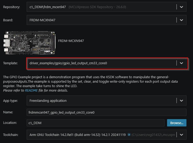 GS-FRDM-MCXN947 - MCUX VS Code: Modify SDK Step 1