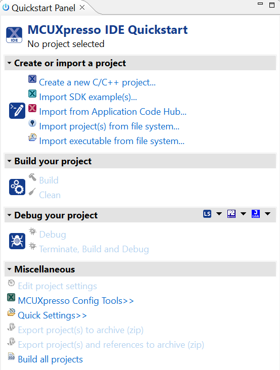 FRDM MCXA156 SW Quickstart Panel