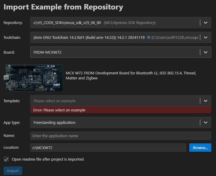 Build and flash application using MCUXpresso VS - step 5