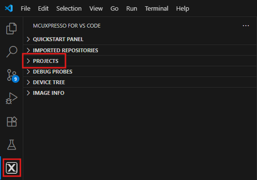 Build and flash application using MCUXpresso VS - step 1