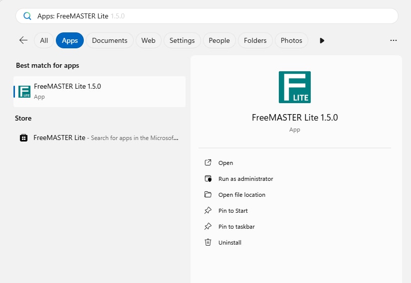 Run Freemaster Lite App