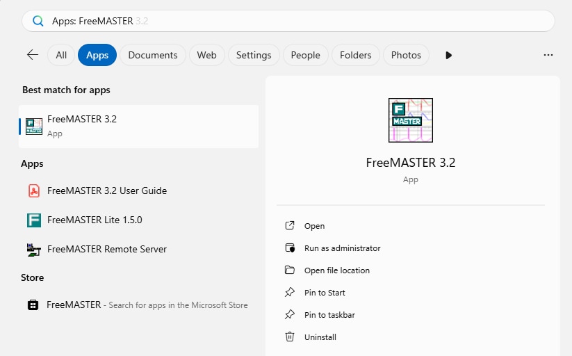 Run Freemaster App