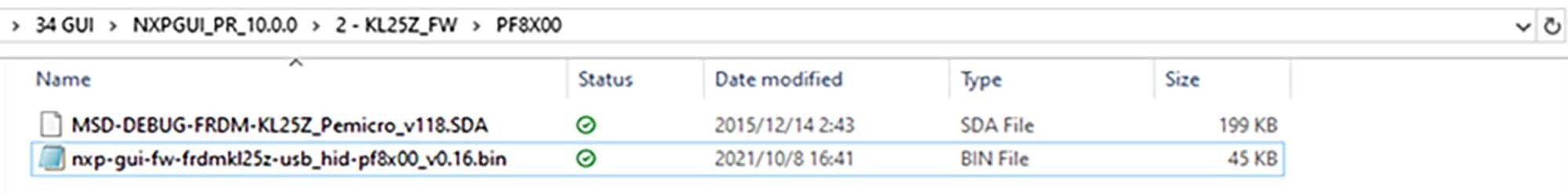 Figure 8. KL25Z_FW Folder Example