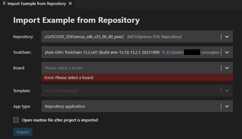 Build and flash application using MCUXpresso IDE - step 3