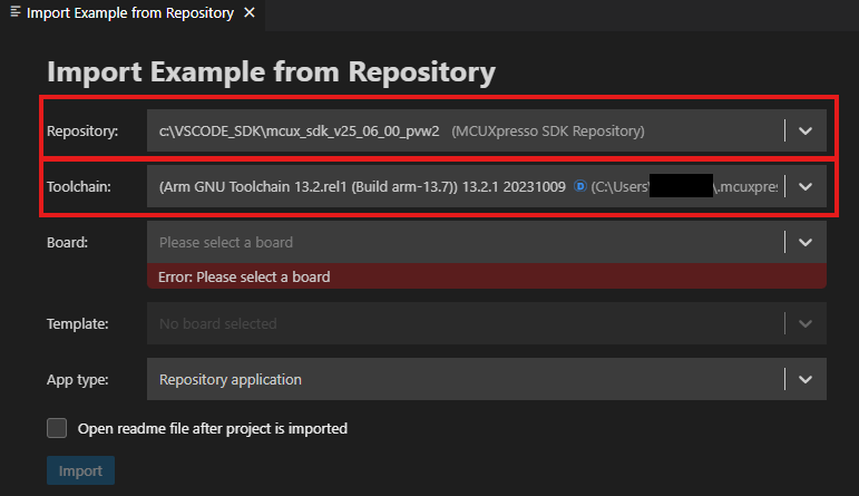 Build and flash application using MCUXpresso IDE - step 4