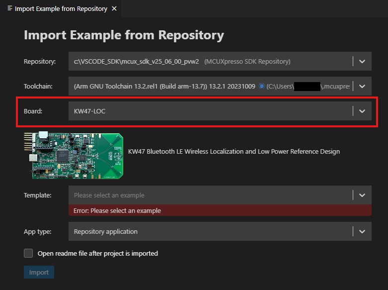 Build and flash application using MCUXpresso IDE - step 5