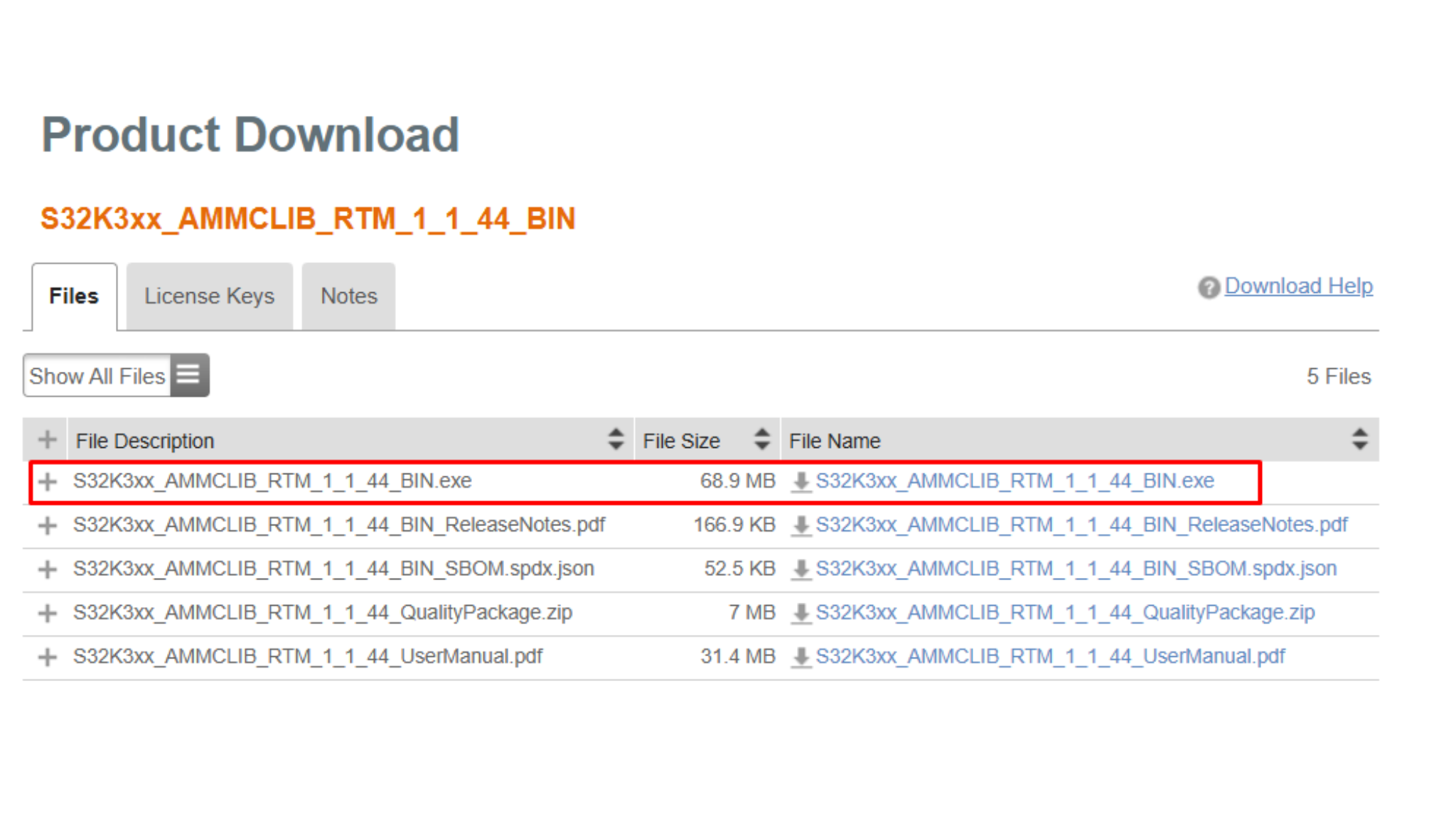 Figure 14. Download AMMCLib