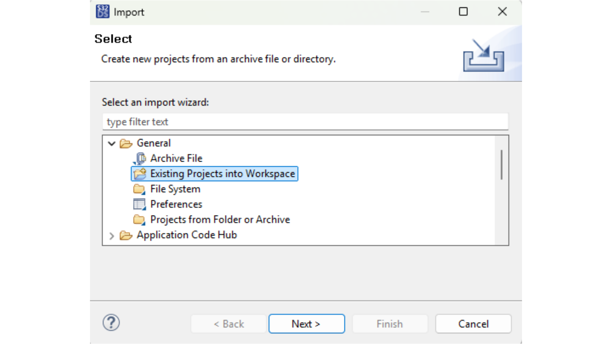 Figure 31. Import Project