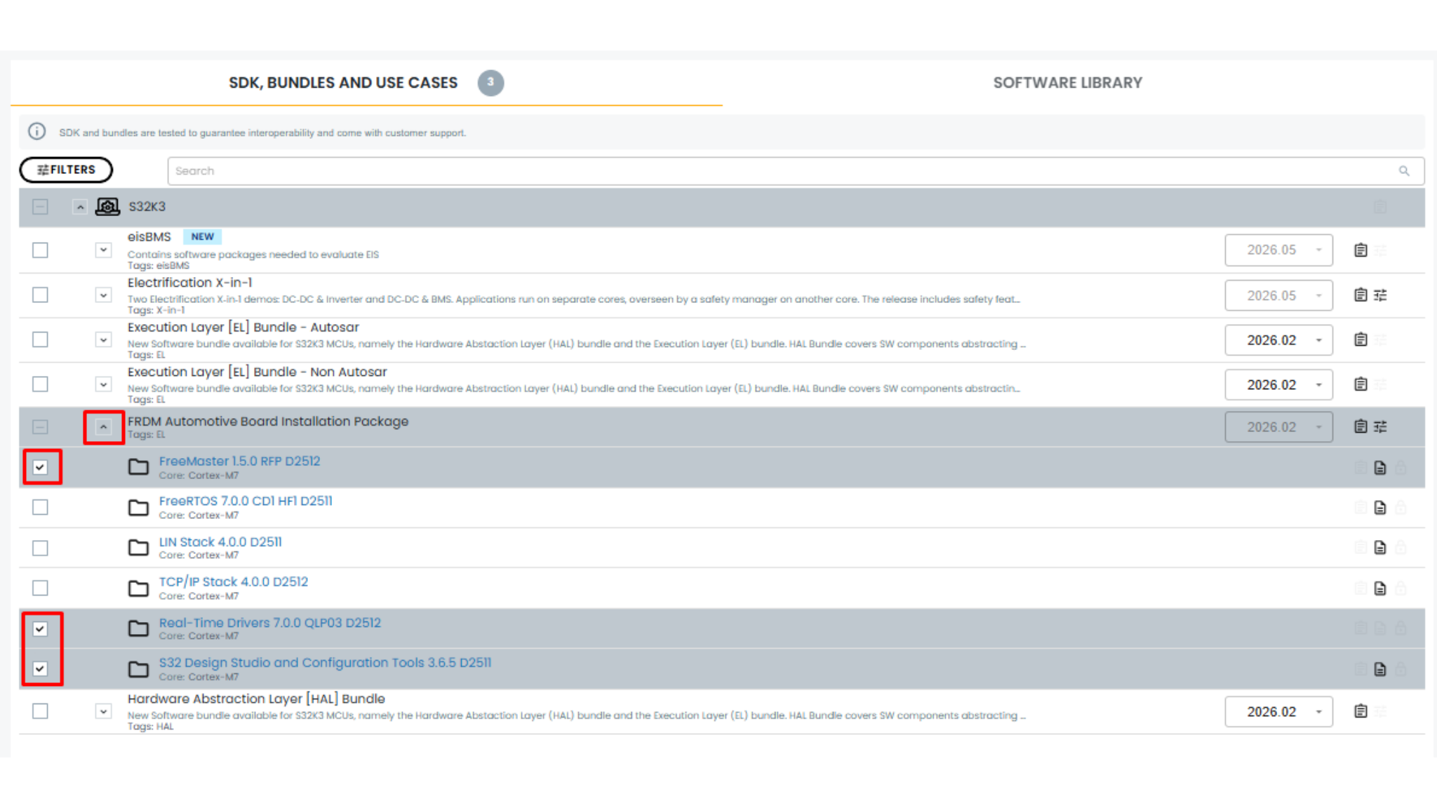 Figure 7. Package Manager FRDM-A Bundle