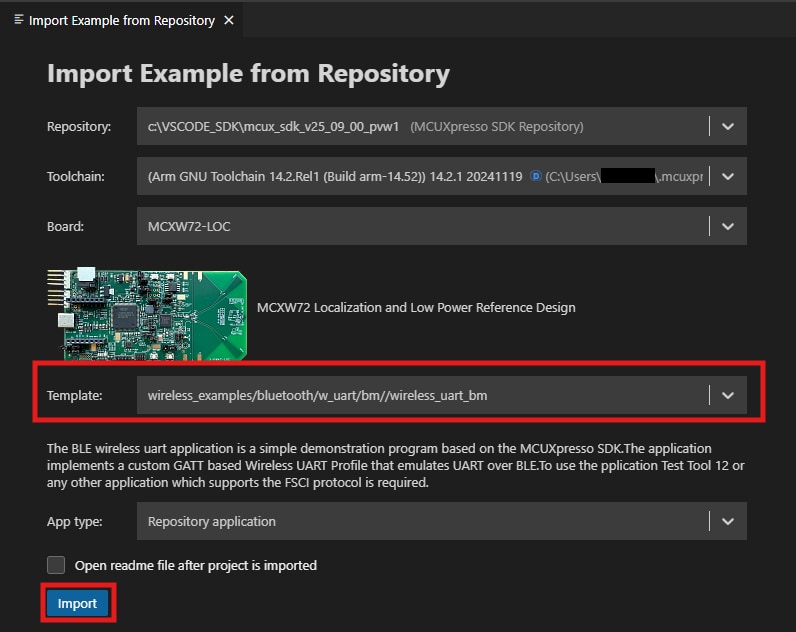 Build and flash application using MCUXpresso IDE - step 5