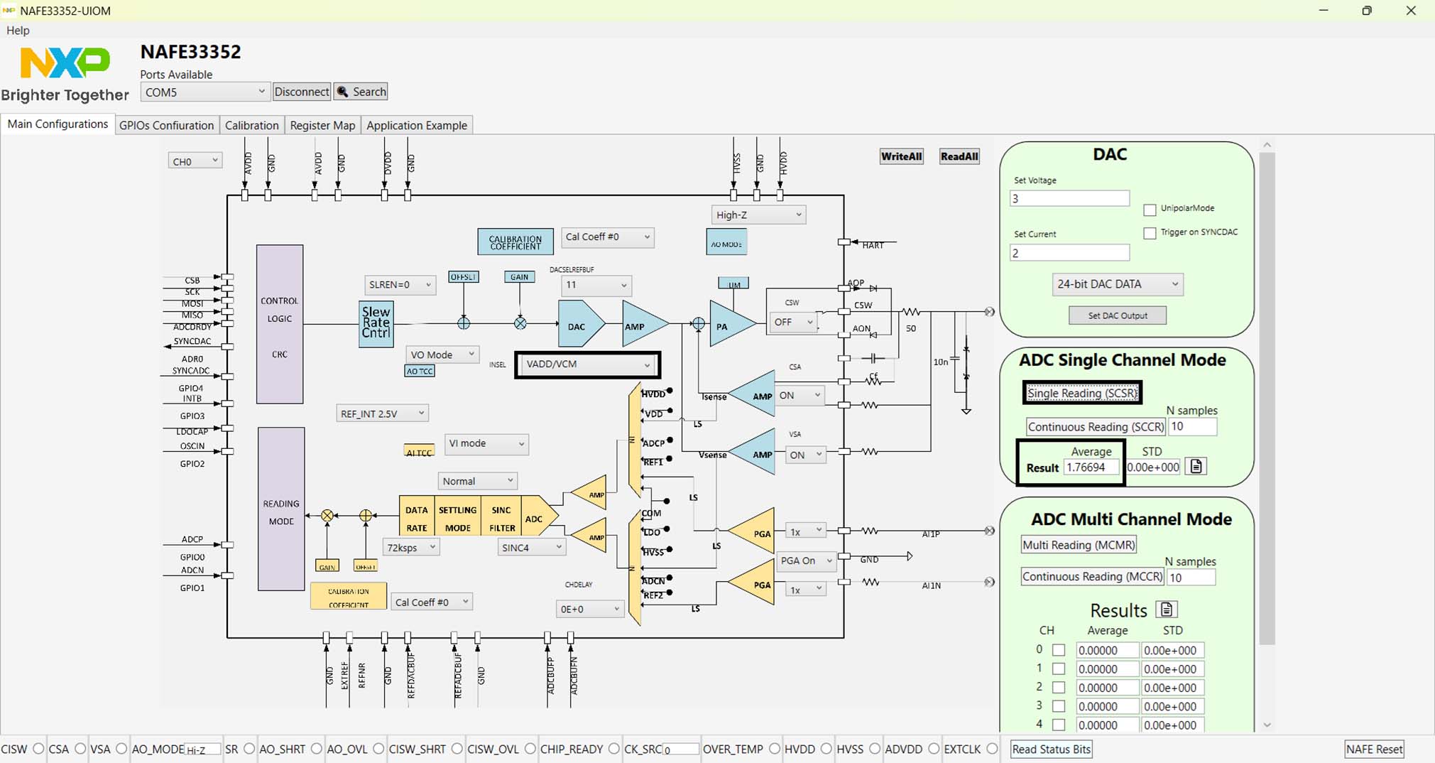 Quick steps to evaluate universal analog sensing and control platform