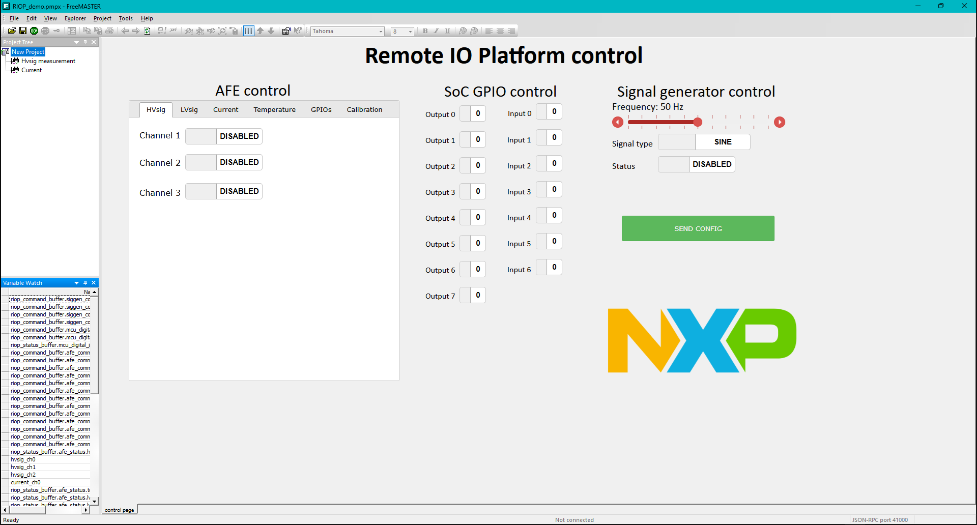 Figure 5. FreeMASTER Application GUI Overview