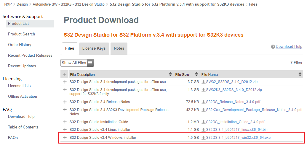 S32K3X4EVB-T172 S32DS v3.4 Installer