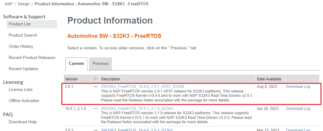 S32K3X4EVB-Q172 S32K3 FreeRTOS REFSW v2.0.1 Download