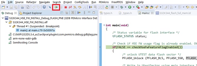 S32K3X4EVB-Q172 S32DS Debug Project