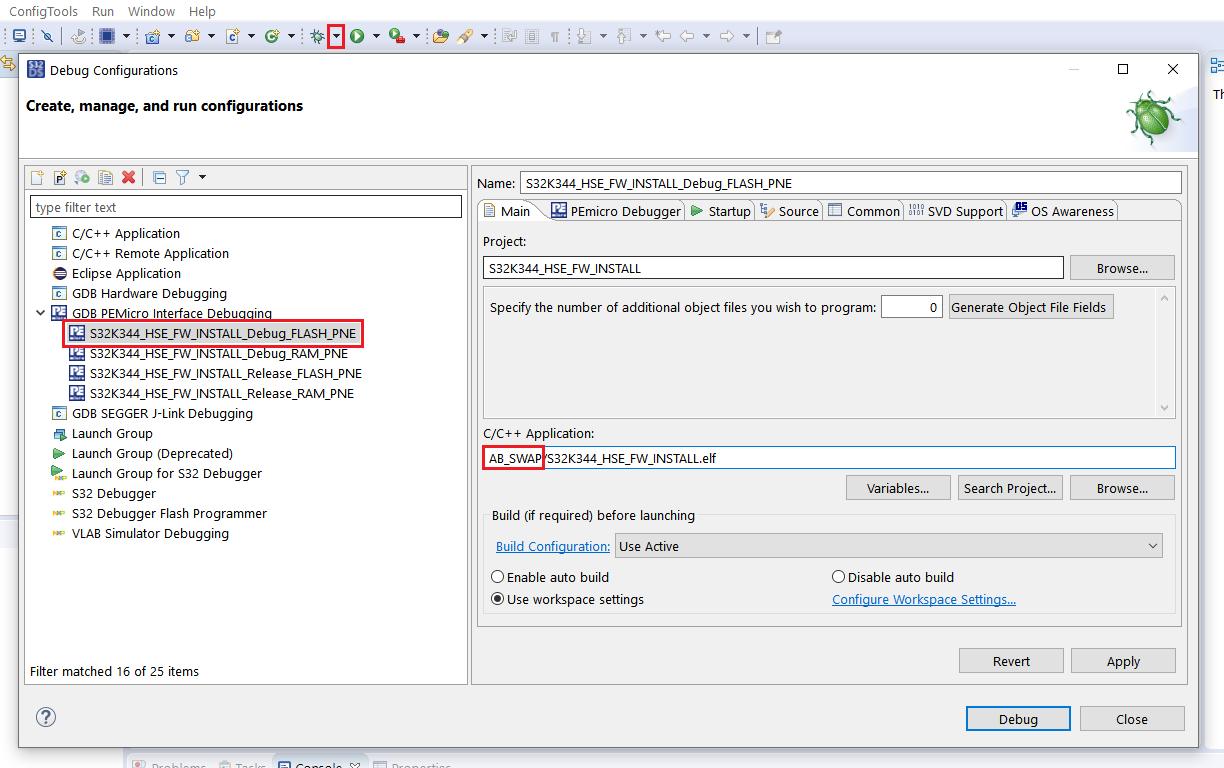 S32K3X4EVB-T172 S32DS Debug