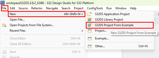 New Project From Example