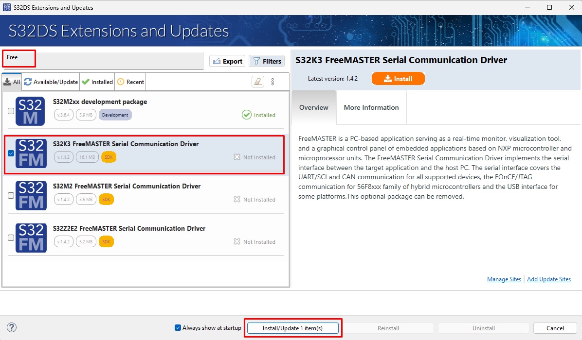 FreeMASTER driver install
