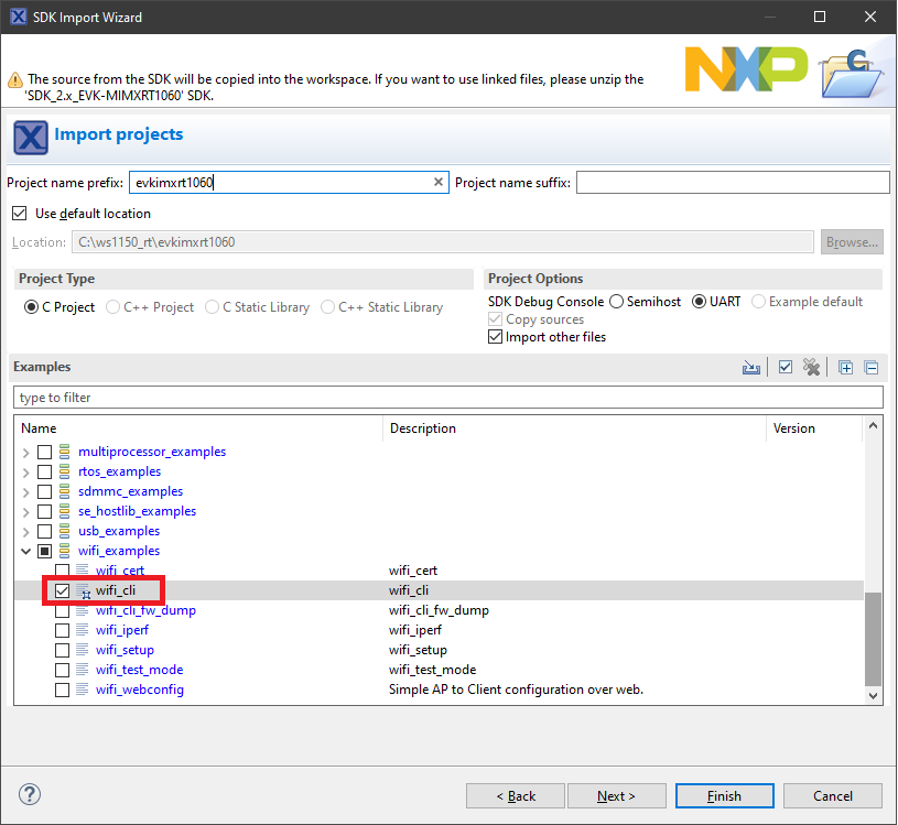 Getting Started with NXP WiFi modules using i.MXRT platform 1.9