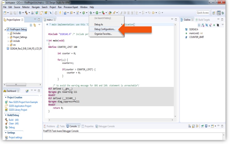 Get Started with the S32K148EVB - 4.5A