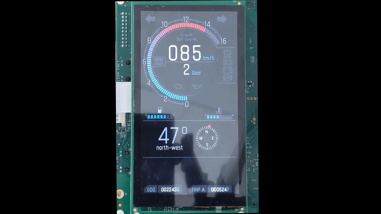 MCU Tech Minutes: Accelerating Powerful Embedded GUI Experiences: e-Car Cluster Demo Image for i.MX RT1170 MCUs