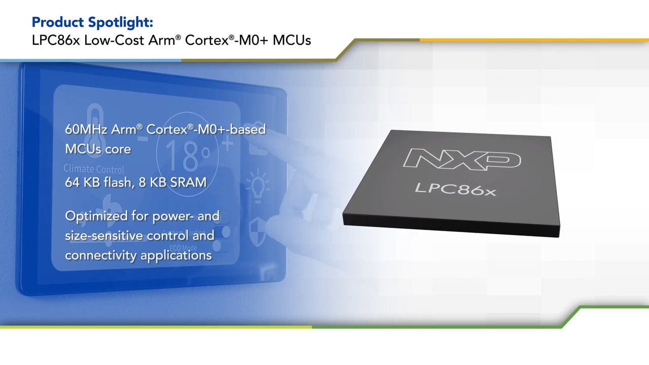 60 MHz Arm Cortex-M0+ベースMCUのLPC86xファミリの画像